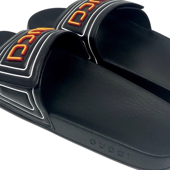 NIB Gucci Men’s Logo Leather Slide Sandal - Picture 4 of 6